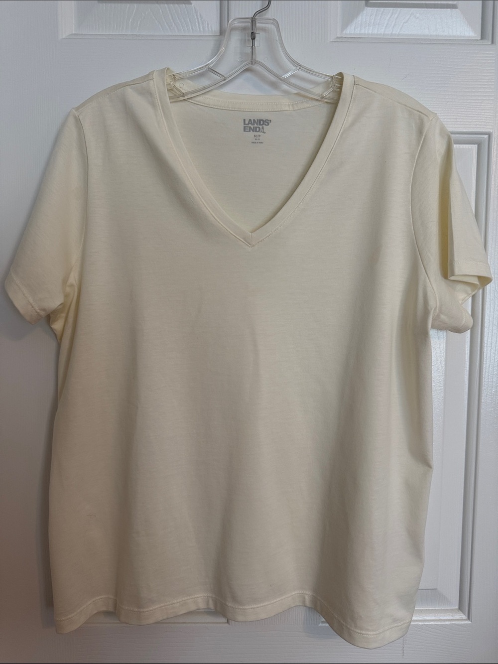 Lands' End Soft Cream V-Neck Tee